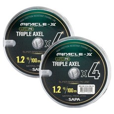 싸파 트리플악셀 4합사 낚시줄, 회색, 2개