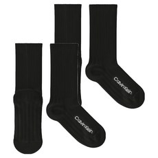 Calvin Klein 凱文克萊 SELECTIVE 氣墊中筒襪 2雙組, 1套, 黑色