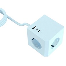 KUMHO Beongaepyo New Cube 高速充電大容量電線型3孔延長線 E38, 奶油藍, 180cm, 1個