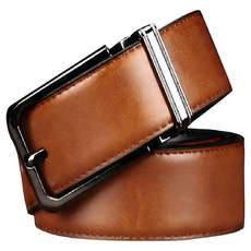 本革職人 男仕時尚商務雙色夾扣式方型扣頭真皮皮帶