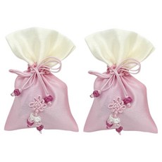 리드홈 행운가득 전통 예단 색동 미니 복주머니 소, 핑크, 2개