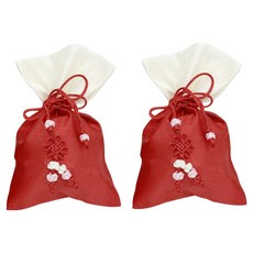 리드홈 행운가득 전통 예단 색동 미니 복주머니 소, 레드, 2개