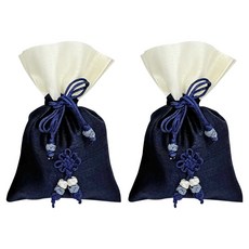 리드홈 행운가득 전통 예단 색동 미니 복주머니 소, 네이비, 2개