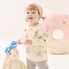 MilkBaby 蝴蝶結兔兔荷葉邊大學T