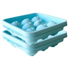 大冰球製冰盒 8格, 藍色, 2個