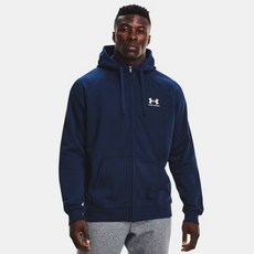 Under Armour 安德瑪 男款UA Rival Fleece全拉鍊連帽拉鍊外套 1359028