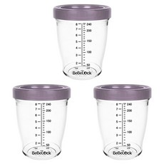 Bebelock 韓國製造韓國製造Tritan副食品容器, 3個, 240ml, 紅豆