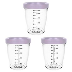 Bebelock Tritan 密封嬰兒副食品容器, 3個, 240ml, 薰衣草紫
