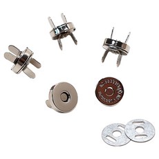 동대문단추왕 원형 발자석 똑딱이 단추 14mm, 니켈, 4개