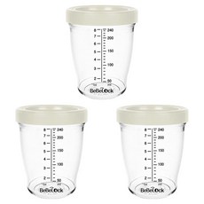 Bebelock Tritan 密封嬰兒副食品容器, 3個, 240ml, 奶油色