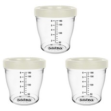 Bebelock 韓國製造韓國製造Tritan副食品容器, 180ml, 3個, 奶油色