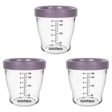 Bebelock Poner Tritan 嬰兒副食品容器, 180ml, 3個, 紅豆色