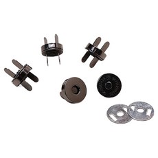 동대문단추왕 원형 발자석 똑딱이 단추 18mm, 흑니켈, 4개