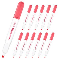 모나미 칼라풀데이 형광펜, 형광 레드, 12개