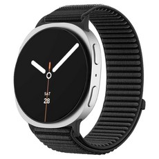 SPACE SHIELD Galaxy Watch 相容 Air Slope 魔鬼氈布料尼龍錶帶, 1個, 黑色