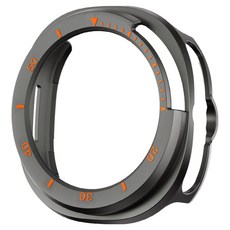 SPACE SHIELD 智慧手錶 橘色 錶圈防護 防撞硬殼, 灰色鈦金屬, 1個