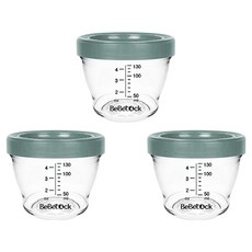 Bebelock Poner Tritan 嬰兒副食品容器, 130ml, 3個, 藍灰色