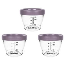 Bebelock Poner Tritan 嬰兒副食品容器, 130ml, 3個, 紅豆色