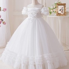 Bebemon Story 兒童露肩長洋裝