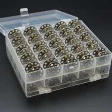 Daon 簡易梭芯盒 + 金屬梭芯 50入組, 1套, 無色(外殼)