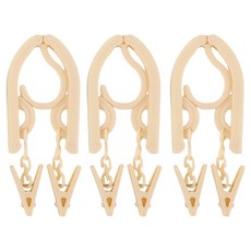 Taminayo 旅行用可折疊衣架 + 曬衣夾 2入組, 白色, 3套