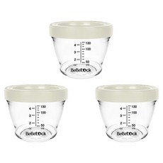 Bebelock Aiwa Tritan 密封副食品容器, 3個, 130ml, 奶油色