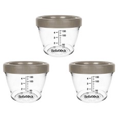 Bebelock Tritan 密封嬰兒副食品容器, 3個, 130ml, 巧克力色