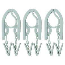 타미나요 여행용 접이식 옷걸이 + 빨래집게 2p 세트, 블루, 3세트