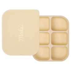 MODU'I BLUEMAMA Modu-i 矽膠方塊6格副食品冷凍容器, 1個, 奶油黃, 360ml