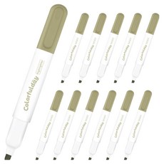 모나미 칼라풀데이 형광펜, 올리브 카키, 12개