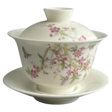 羊脂玉瓷茶道泡茶蓋碗 蝶蘊款, 1個