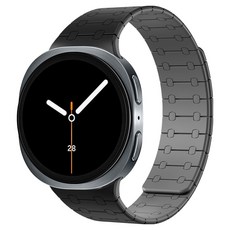 SPACE SHIELD Galaxy Watch 兼容 雙色磁吸矽膠錶帶, 1個, 黑色深灰色
