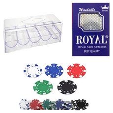 Dasadotcom 藍色 20p + 綠色 20p + 紅色 20p + 白色 20p + 黑色 20p + 壓克力盒 + 皇家卡組合 A7, 1套, 混合顏色