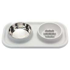 PASTEL PET 寵物波浪防噎食碗 39.5 x 21.5 x 4 cm, 1個, 灰色