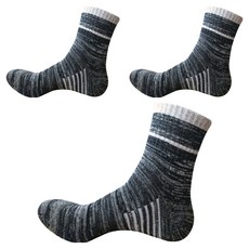 Comfyk男款厚機能性登山工作氣墊襪, 黑色, 3組