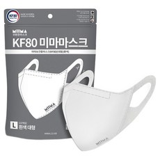 미마 보건용 마스크 대형 KF80, 흰색, 1개, 10개입