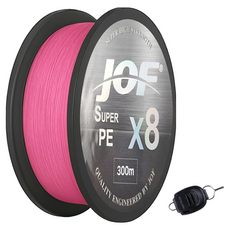 JOF SUPER PE X8編織釣魚線+Royal Fish線軌組, 1套, 珊瑚粉