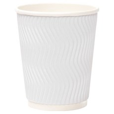 三信商社 Happy Pack 韓潔 紙製隔熱波浪咖啡杯 240ml 白色, 1個, 100入