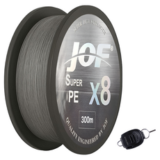 JOF SUPER PE X8 編織釣魚線 300m+ROYAL FISH 線杯固定器, 1套, 岩石灰