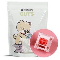 MONSTARGEAR 低噪音線性卵石客製化機械式鍵盤 熱插拔 工廠潤滑軸體 70p, 山茶花, 製造商軸, 低噪音線性軸