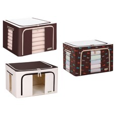 프리미엄 패브릭 리빙박스 3종 세트, 초코브라운, 크림베이지, 퍼피브라운, 1세트