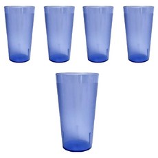 리빙메이트 국산 PC 안깨지는 물컵 340ml, 청색, 5개