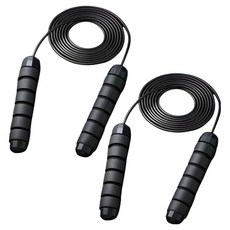 防滑防纏繞跳繩, 2個, 黑色