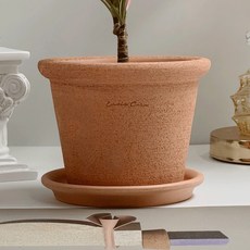 ENVIE CASA 手工陶盆 Ledon + 底座套組, 1個, 蜜桃色