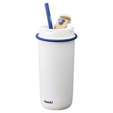 mosh 拿鐵吸管保溫杯, 白色, 700ml, 1個