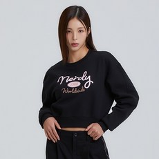 NEDRY 女款可愛字母刷毛短版大學T
