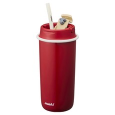 mosh 拿鐵吸管保溫杯, 紅色, 700ml, 1個