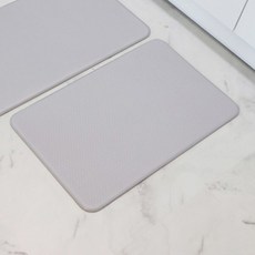 와룡물산 주방 싱크대 부엌 현관 양면 디자인 쿠션 발매트 PVC 14T, 연그레이 베이지(WMTB750), 1개