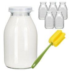 mir Snap Cap復古牛奶瓶 520ml x 6入 + 專用瓶刷組, 1套