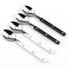 Bogen Marson 銀色餐具茶匙, 4個, 黑色, 白色